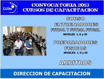 CONVOCATORIA 2013 CURSOS ENTRADORES FUTBOL, FUTBOL SALA, PREPARADORES FISICOS Y ARBITROS