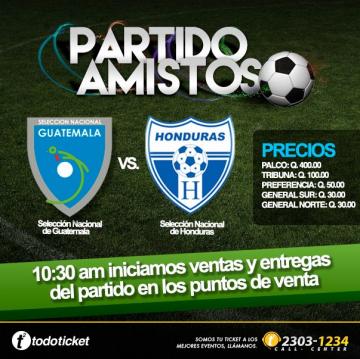 FEDEFUT HABILITA TAQUILLA DE VENTA DE BOLETOS EN EL PUENTE OLIMPICO / GUATEMALA - HONDURAS