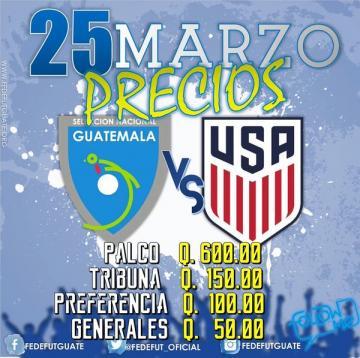 DEFINIDOS LOS PUNTOS DE VENTA PARA OBTENER LOS BOLETOS GUATEMALA vs. ESTADOS UNIDOS