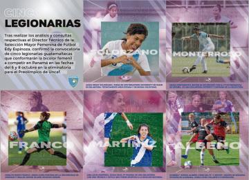 CINCO LEGIONARIAS CONVOCADAS A SELECCIÓN MAYOR FEMENINA PARA ELIMINATORIA PREOLÍMPICA DE UNCAF EN PANAMÁ