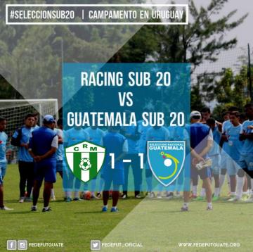 SELECCION SUB 20 EMPATE ANTE CLUB RACING DE MONTEVIDEO - CAMPAMENTO EN URUGUAY