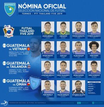 SELECCION FUTSAL DE GUATEMALA / TORNEO PTT THAILAND FIVE 2019